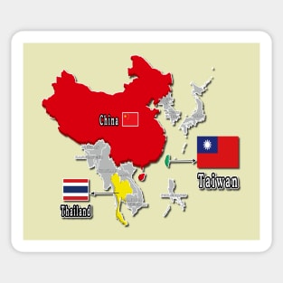 where is taiwan world map | taiwan location map_not Thailand and China_yellow Sticker